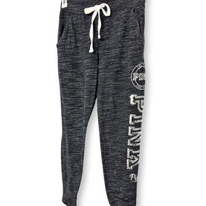 PINK Victoria's Secret Heathered Black Sequin Jogger